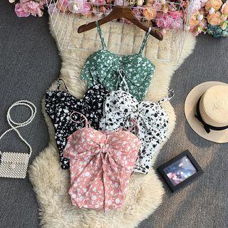 Floral Bow Accent Camisole Top
