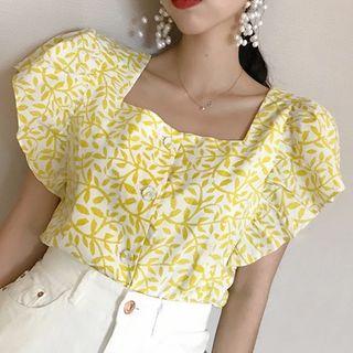 Square Neck Printed Blouse