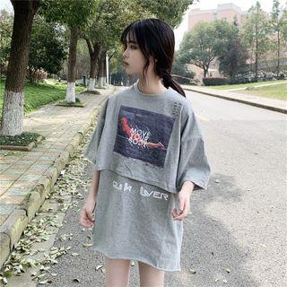 Set: Tank Top + Short-sleeve Printed T-shirt