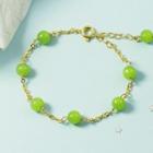 Beaded Chain Bracelet Green - One Size