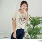Short Sleeve Pattern Embroidered Top