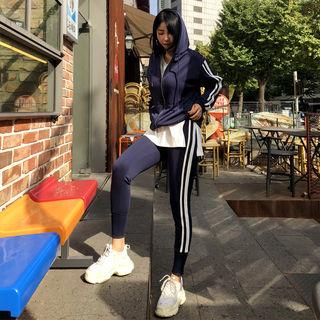 Set: Striped Hoodie + T-shirt + Sweatpants