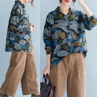 Leaf Print Shirt Multicolor - One Size
