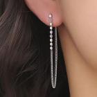 Chain Sterling Silver Drop Earring 1 Pair - Silver - One Size