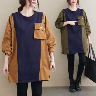 Two-tone Flap-pocket Top