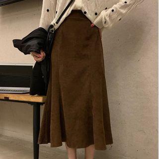 Midi A-line Skirt / Floral Print Midi A-line Skirt