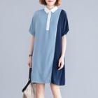 Short-sleeve Paneled Polo Dress
