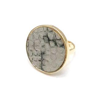Snake Pattern Circular Ring Grey - One Size