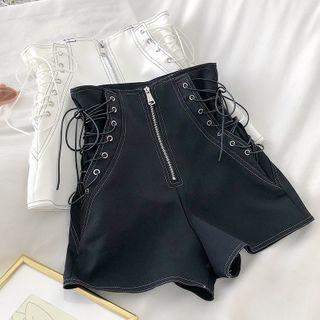 Lace-up Side High-waist Hot Pants