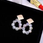 Faux Crystal Alloy Square Dangle Earring