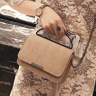 Faux-leather Flap Chain Strap Cross Bag