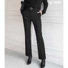 Napped Straight-cut Dress Pants With Belt