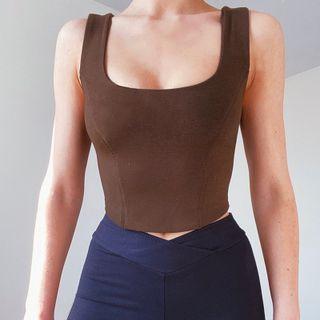 Plain Square Neck Crop Top
