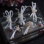 Wedding Bow Faux Pearl Hair Clip White - One Size
