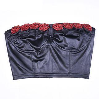 Rose Embroidery Tube Top