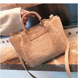 Plain Furry Trim Handbag