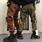 Buckled Strap Cargo Harem Pants