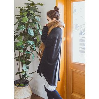 Tall Size Slit-back Chiffon Pleated-panel Dress