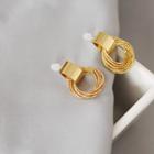 Alloy Layered Hoop Earring 1 Pair - Gold - One Size