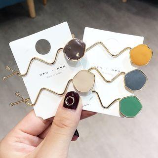 Irregular Disc Wavy Alloy Hair Clip