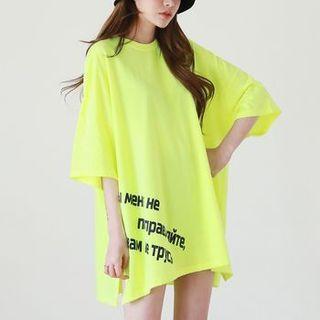 Neon Letter Oversized T-shirt