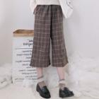 Plaid Crop Wide Leg Pants As Shown In Figure - One Size