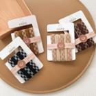 Set Of 5: Plain / Checker Hair Tie