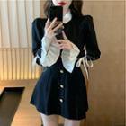 Flare-sleeve Knit A-line Dress