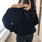 Button-shoulder Sweater