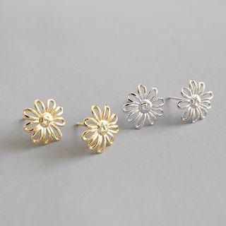 925 Sterling Silver Hollow Daisy Earring