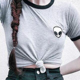 Alien Applique Short Sleeve T-shirt