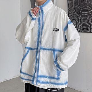 Tie Dye Print Zip-up Jacket