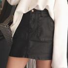 Coated A-line Miniskirt