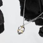 925 Sterling Silver Heart Necklace Silver & 18k - Gold - One Size