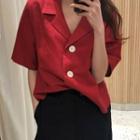 Short-sleeve Three Button Shirt