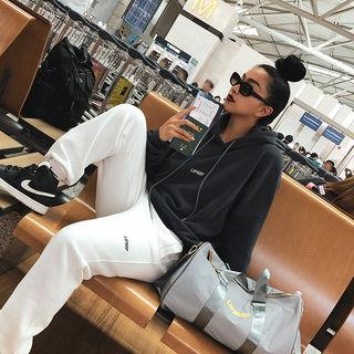 Liphop Embroidered Fleece-lined Oversized Hoodie