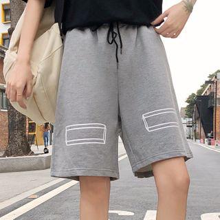 Knee-length Geometric Print Shorts