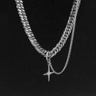 Star Chunky Chain Necklace 1334 - Silver - One Size