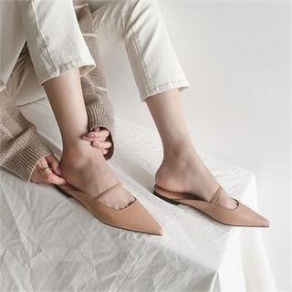 Pointy-toe Mary-jane Flat Mules