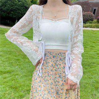 Tie-front Lace Light Jacket
