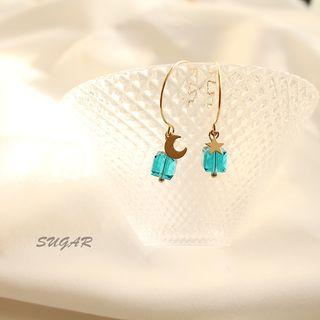 Moon And Star Non-matching Dangle Earring