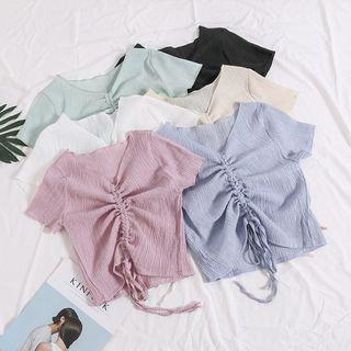 Short-sleeved Drawstring Top