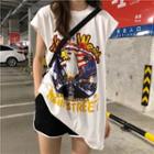 Sleeveless Printed Oversized T-shirt