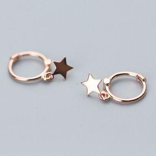 Star Drop Mini Hoop Earring