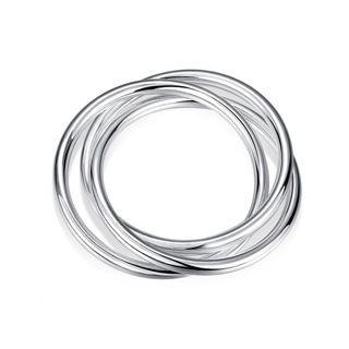 Fashion Geometric Three-layer Circle Bangle Silver - One Size