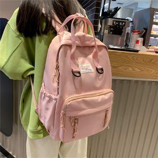 Top Handle Plain Nylon Backpack