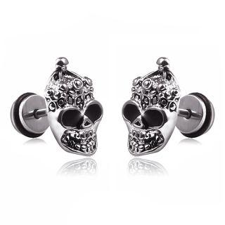 Stainless Steel Skull Earring Silver - One Size