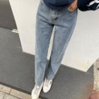 Napped Tapered-leg Jeans In 2 Lengths