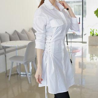 Eyelet-strap Waisted Blouse