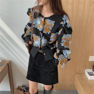 Color-block Puff-sleeve Jacket
